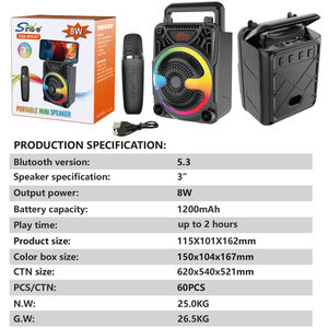 Haut-parleur sans fil Bluetooth 3 pouces pour voiture ZQS-W3107, grand volume, portable, extérieur, audio domestique de haute qualité, pour la <span class=keywords><strong>danse</strong></span> de rue - Product Image 6