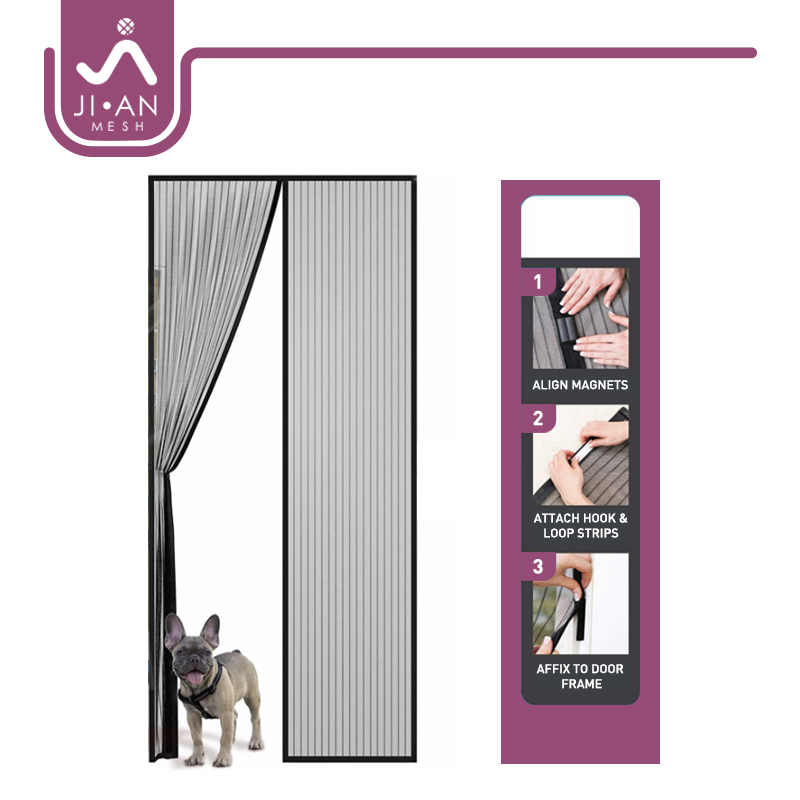 Magnetic Door Screen 150x240cm Insect Protection Door No Opening Mesh Fly Curtain Automatic Closing For Kitchen Bedroom Air Conditioner Room, Brown - View #8