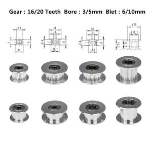 ลูกรอก GT2 16/20หรือไม่มีฟันเจาะ3/5มม. สำหรับ2GT กว้างของสายพาน6/10มม - Product Image 2