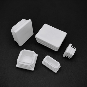 Tapón Cuadrado de Plástico Blanco para Tubo, Tapa Interior de Acero Inoxidable para Muebles, Sillas, Mesas, Estantes, Protectores de Patas - Product Image 2