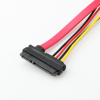 Cable de extensión de datos macho a hembra SATA III 3,0, 7 + 15, 22 Pines, disco duro SATA y unidad óptica SATA