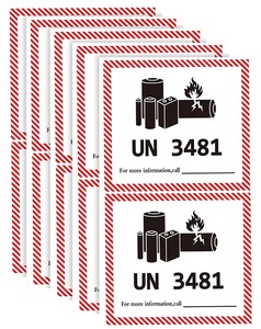 Custom Durable Adhesive Battery Shipping <b>Labels</b> (UN3481) – Warning Stickers for Safe and Compliant <b>Packaging</b> and Transport - Product Image 1
