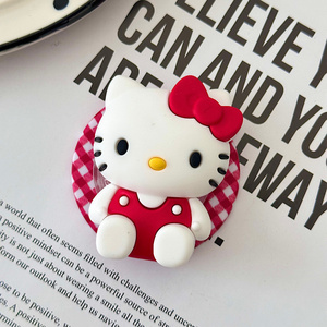Cartoon KT cat bow Grip <b>Stand</b> Socket Magnetic Telescopic holder Phone Universal Leopard-pattern Air Ring PC Magnet Bracket Cute - Product Image 3