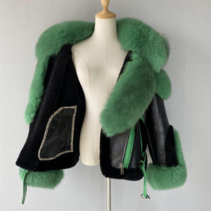 Куртка из натуральной овчины с воротником из натурального меха лисы - Product Image 6