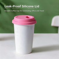 Mug en céramique sans poignée créatif avec manchon en silicone personnalisé, tasse à café, thé au lait, logo personnalisé pour cadeaux promotionnels d'entreprise