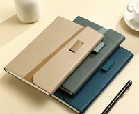Carnet de notes à 5 anneaux avec porte-stylo intégré, idéal pour les réunions d'entreprise, portable, personnalisable avec logo