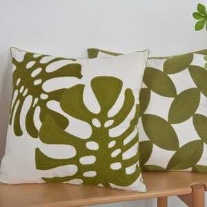 Fundas de cojín bordadas para sofá, almohada decorativa de tela nórdica de algodón <span class=keywords><strong>verde</strong></span> - Product Image 3