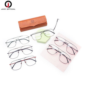 Cổ phiếu bán buôn kim loại quang học khung kính mắt cảnh tượng khung ĐÔI CẦU người đàn ông kim loại không gỉ kính khung - Product Image 2