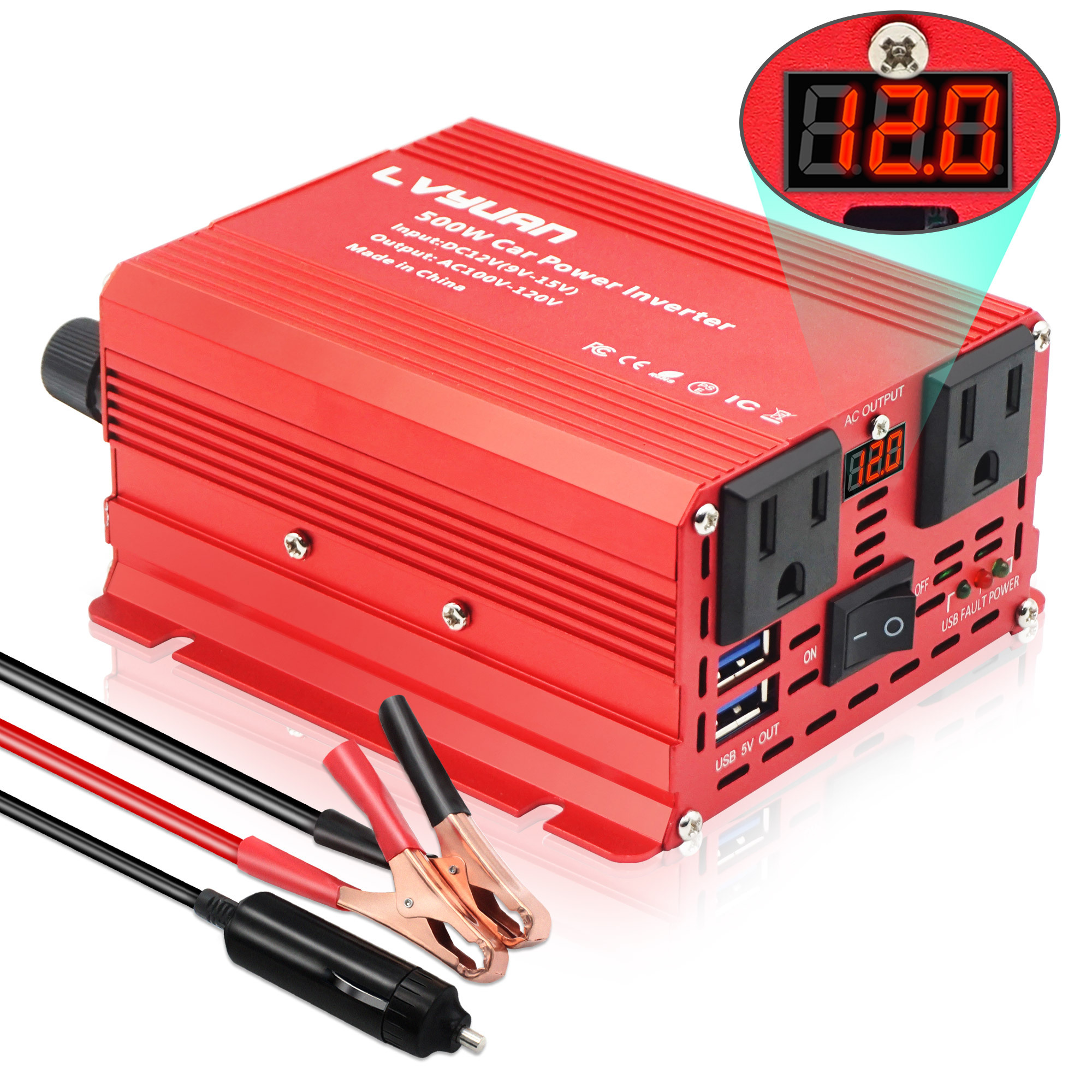 Home Use Solar Power Inverter 350W 500Watt Mini Inverter 12V 110V Power Inverter Car 24 Volts Converter · image 4