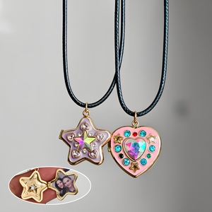 Collar con Colgante <span class=keywords><strong>de</strong></span> Corazón Personalizado, Regalo <span class=keywords><strong>de</strong></span> San Valentín, Estrella, Chapado en Oro <span class=keywords><strong>de</strong></span> 18K, Medallón con Foto para Mujer, Compromiso, Bodas - Product Image 1