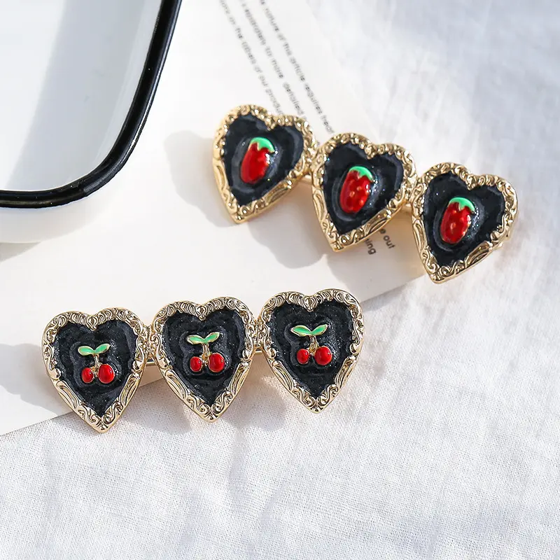 Оптовая продажа 2022 корейские заколки для волос новые заколки на заказ Модные великолепные аксессуары заколка для волос в виде вишни для девочек