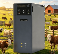 Variateur de fréquence AC Sunphase 0,37 kW-4 kW, monophasé 220 V, refroidissement par ventilateur, protection IP20/IP65, 0-600 Hz, certifié CE, pour compresseur agricole