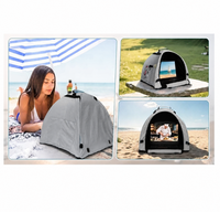Tente pare-soleil portable pour ordinateur portable d'extérieur, housse de protection pliable à fermeture éclair, écran de confidentialité, housse imperméable en polyester pour la plage