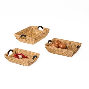 Solution de rangement élégante pour la décoration intérieure Plateau à fruits en jacinthe d'eau naturelle fabriqué à la main - Product Image 1