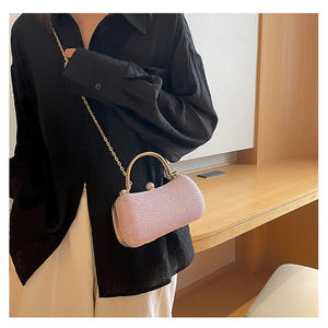 Sac de soirée en forme d'œuf tendance, sac à main en chaîne avec strass, pochette pour femme, couleurs noir, argent, or, sac de dîner, sacs à main - Product Image 2