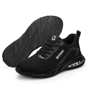 GUYISA, модная уличная защитная обувь, легкая защитная обувь на воздушной подушке из искусственной кожи со стальным носком