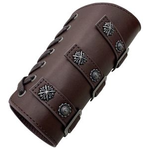 Bracelet <span class=keywords><strong>de</strong></span> chevalier rétro médiéval européen pour hommes Viking cuir main vêtements accessoires adultes Faux cuir brassard - Product Image 4