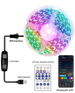 Tira de Luces LED RGB IC 2812B 2812 5V, Kit USB, <span class=keywords><strong>Color</strong></span> Completo, Mágico, Programable, Bluetooth, Control Remoto por Aplicación, Intermitente, Fondo de TV - Product Image 4