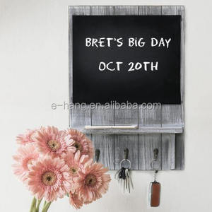 <span class=keywords><strong>Organizador</strong></span> de pared de madera rústica 2026, estante de pizarra y ganchos para llaves, estante de pizarra personalizado - Product Image 5