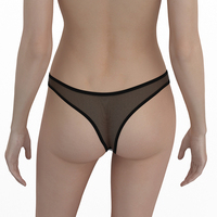 Dames schattige lage taille gebreide bikini onderbroek met holle kant transparant doorschijnend sexy slipje