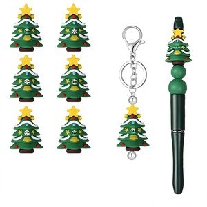 For Niche Style <b>Silicone</b> Gel <b>Beads</b> Christmas Tree Ornaments Model 1455 DIY Creative Christmas Keychain Small Gift Pendant - Product Image 1