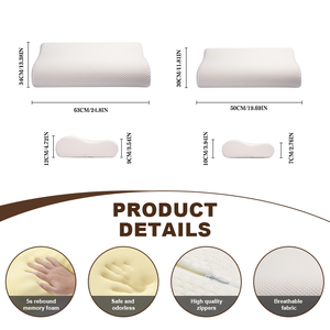 Custom Embroidered Oem Odm B Shaped Ergonomic <strong>Pillow</strong> <strong>2025</strong> Cervical Support <strong>Memory</strong> <strong>Foam</strong> Bed <strong>Pillows</strong> - Product Image 3
