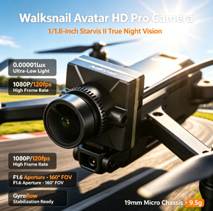 Caméra FPV professionnelle numérique Walksnail <span class=keywords><strong>Avatar</strong></span> HD Pro 1080P 120fps 1/1.8" Starvis <span class=keywords><strong>II</strong></span> 0.00001Lux Vision nocturne Gyroflow - Product Image 1