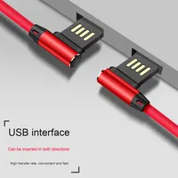 Kabel Data nilon kepang untuk iphone Android, kabel pengisian daya ponsel, kabel Data nilon tipe micro-usb siku ganda, kabel Data kepang C-C untuk iphone Android