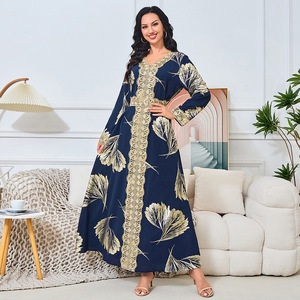 Verano nueva ropa de mujer musulmana moda flor bronceadora Oriente Medio adoración bata vestido femenino - Product Image 5