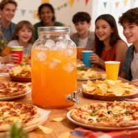 Distributeur de boissons en verre transparent avec serveur de boissons en gros d'usine de robinet en métal pour l'approvisionnement en jus de thé et de limonade