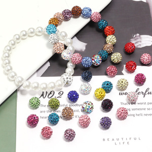 Lot de 10 perles droites en poterie douce Shambhala, perles rondes colorées, accessoires pour bracelet et collier DIY - Product Image 1