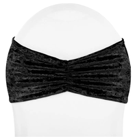 Nœuds de chaise élégants en velours extensible avec volants pour la décoration de mariages, événements et fêtes