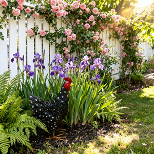 Decoración de Jardín con <span class=keywords><strong>Gallo</strong></span> de Hierro, Diseño Hueco con Puntos, Arte para Patio Exterior, Decoración de Metal Resistente a la Oxidación para Jardín y Césped - Product Image 3
