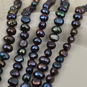 Cuentas Sueltas Semiterminadas de Perlas de Agua Dulce Negras Brillantes de Doble Cara de 5-6 mm de Estilo Barroco para Collares DIY, Fuente de Comercio Exterior - Product Image 4
