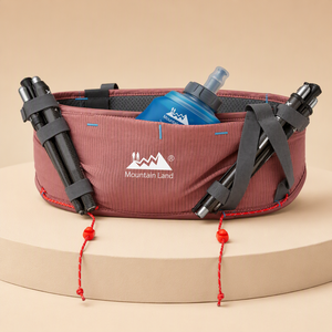 Cinturón de Running Transpirable para Montaña con Soporte para Bastón de Trekking, Riñonera de Hidratación sin Rebotes para Maratón y Senderismo - Product Image 2