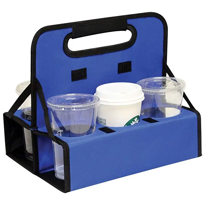 6 Cups Collapsible Portable Drink Carrier Tray Outdoor Sport Reusable Coffee Cup Holder For Family picnic