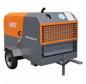 Compressor de ar diesel portátil diesel para mineração, motor diesel 50HP, especificações variáveis, 10bar, 37kw