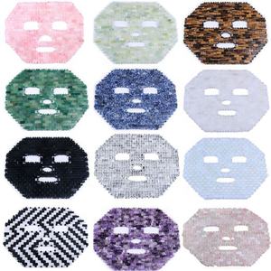 Pietre di raffreddamento di cristallo di raffreddamento di lusso maschera per il viso bianco occhio di tigre pietra ametista cristallo maschera per il viso pietre al quarzo rosa maschera per il viso - Product Image 2