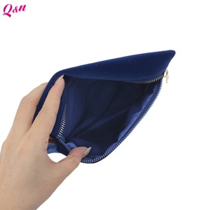 2025 velours cosmétique sac organisateur pochette Double fermeture éclair Logo personnalisé voyage velours pochette cadeau pour bijoux maquillage - Product Image 6