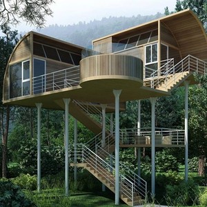 Casa de Árbol de Madera Tratada a Presión para Exteriores, Casa de Verano de Fácil Montaje, Cabaña de Camping de Estilo Tradicional - Product Image 5