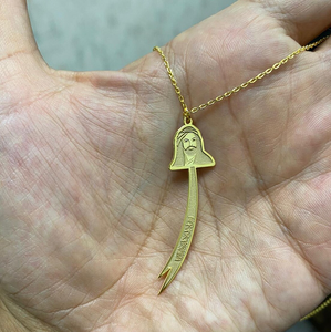 Collana Personalizzata con <span class=keywords><strong>Spada</strong></span> Zulfiqar di Hz Ali, Ciondolo a Forma di Coltello in Acciaio Inox Placcato Oro 18K per Uomo - Product Image 3