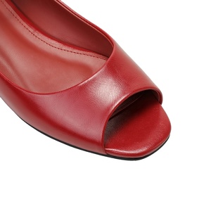 Zapatos <span class=keywords><strong>de</strong></span> Mujer Tipo Bailarina con Punta Abierta y Correa en el Tobillo, Transpirables y Antideslizantes, <span class=keywords><strong>de</strong></span> <span class=keywords><strong>Cuero</strong></span> PU en Negro, Rojo y Crema - Product Image 5