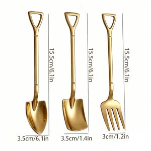 Wholesale Stainless Steel Shovel Shaped Spoon Watermelon <b>Desserts</b> <b>Fork</b> Ice Cream Spoon Fruit <b>Fork</b> for Party Restaurant Home Use - Product Image 2