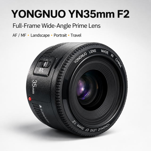 Yongnuo YN35mm F2 AF Metal Lens for EF Mount DSLR Camera Full Frame Wide Angle Prime Landscape Portrait Travel