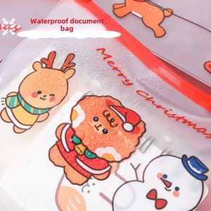 Bolsa de Archivo Navideña con Dibujos Animados, Bolsa con Cierre para Estudiantes, Bolsa Transparente para Almacenamiento de Papelería A6, Bolsa Multifuncional de Plástico con Cierre - Product Image 5