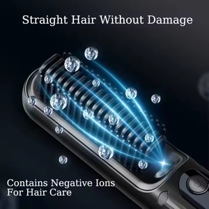Brosse lissante pour cheveux portable professionnelle avec logo personnalisé, rechargeable par USB, sans fil, électrique - Product Image 4