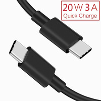 Câble USB-C de charge rapide 60W PD 3,3 pieds 6,6 pieds Câble USB Type C vers C Noir Chargeur Type C OEM Usine