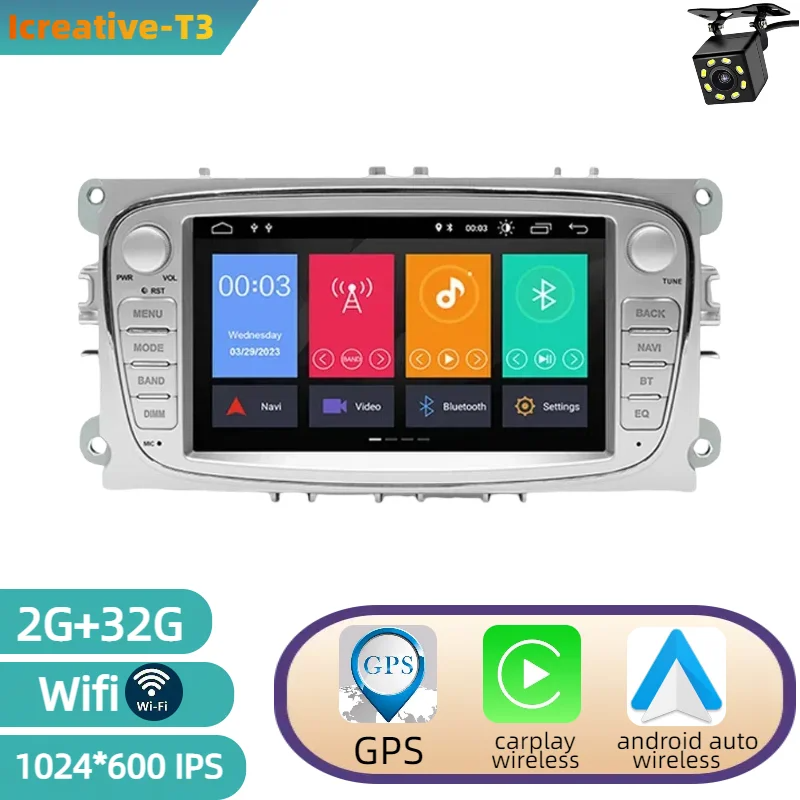 T3 2+32 Argent +8LED Caméra