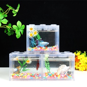 Tanque de peixes <span class=keywords><strong>Betta</strong></span> barato, aquário pequeno, aquário pequeno, visor transparente para escritório, aquário em acrílico - Product Image 1