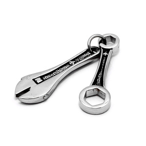 yunnique Stainless Steel Wrench Pendant Necklace For Men And Women Fashion Jewelry <b>Titanium</b> Steel Keychain Accessory - Product Image 1